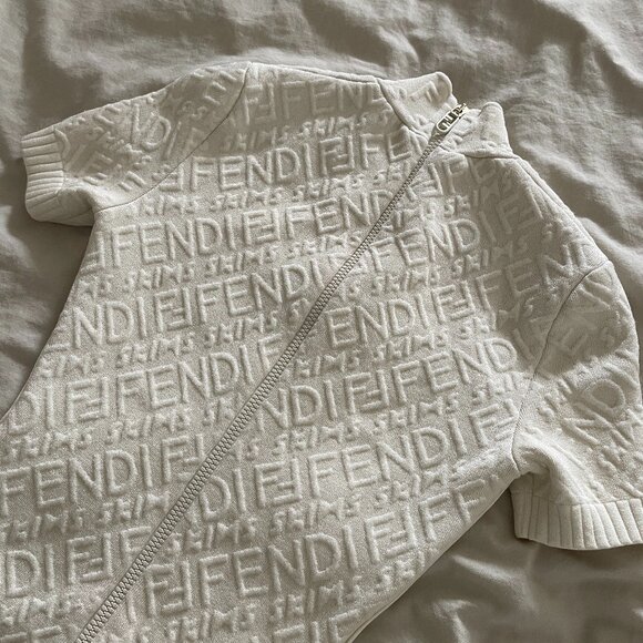 Fendi×Skims white logo embossed mini dress S size - Picture 7 of 13